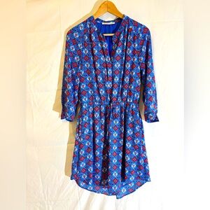 Patterned Blue Mini Dress, size small